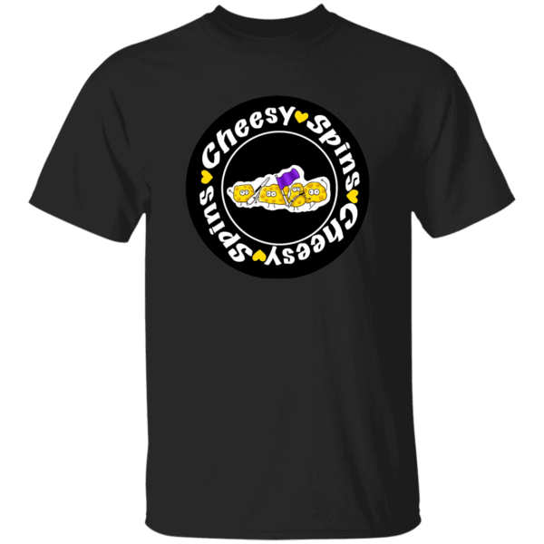 1049-9953-107899029 Cheesy Spins Official T-Shirt- Black- front logo