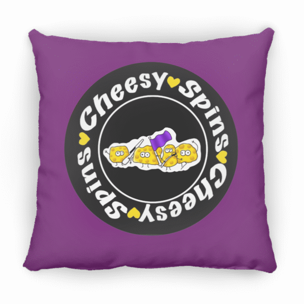 1279-13326-107899241 Cheesy Spins Official Small Square Pillow- Purple