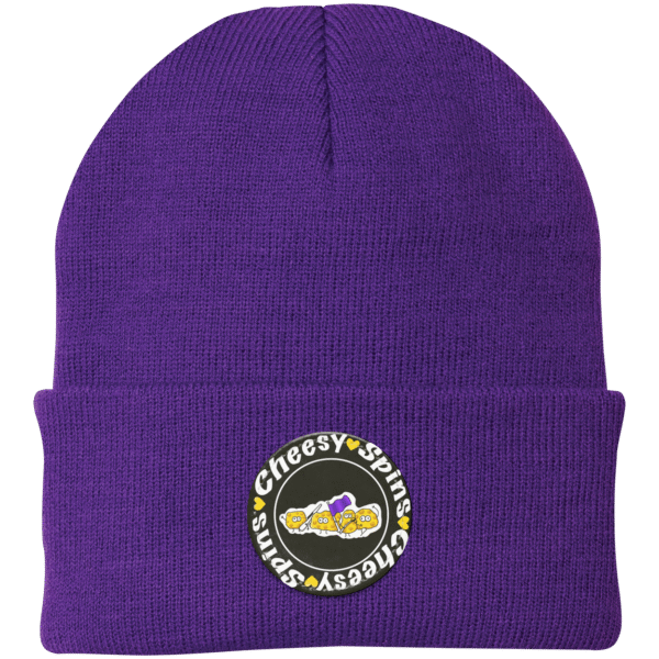 Cheesy Spins Official Knit Beanie- Purple