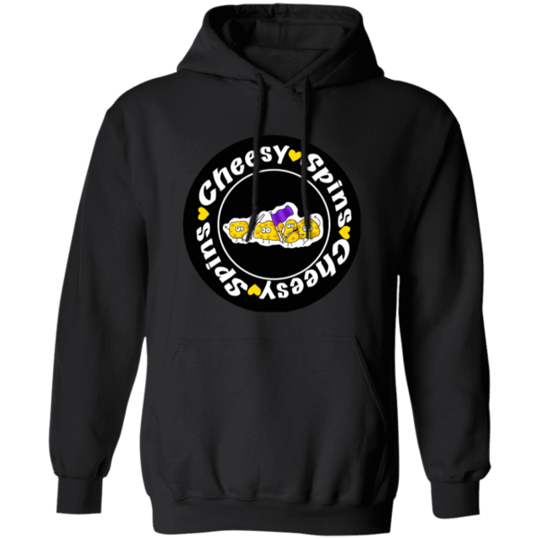 Cheesy Spins Official - Pullover Hoodie- Black- Front Logo