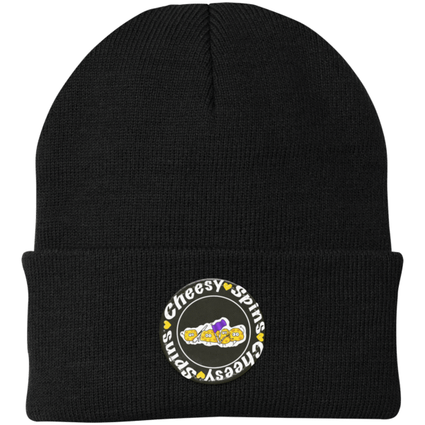 Cheesy Spins Official Knit Beanie- Black