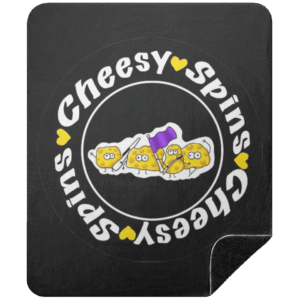 1480-15425-107899275 Cheesy Spins Official - Premium Black Sherpa Blanket 50x60
