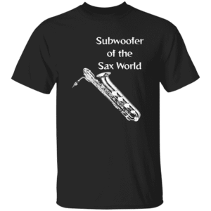 1049-9953-107957579 Subwoofer of the Sax World T-Shirt- Black