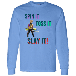 1062-10146-107958658 Spin it Toss it Slay it- Long Sleeved T-Shirt - Blue