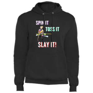 1240-12992-107958695 Spin it Toss it Slay it- Pullover Hoodie- Black