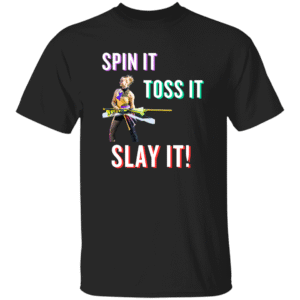 1049-9953-107958677 Spin it Toss it Slay it- T-Shirt- Black