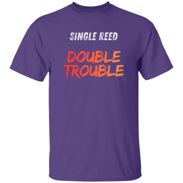 Single Reed, Double Trouble - T-Shirt - Black, Purple