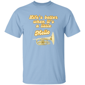 Life's Better When it's a Little Mello T-Shirt - Light Blue, Black, Sand